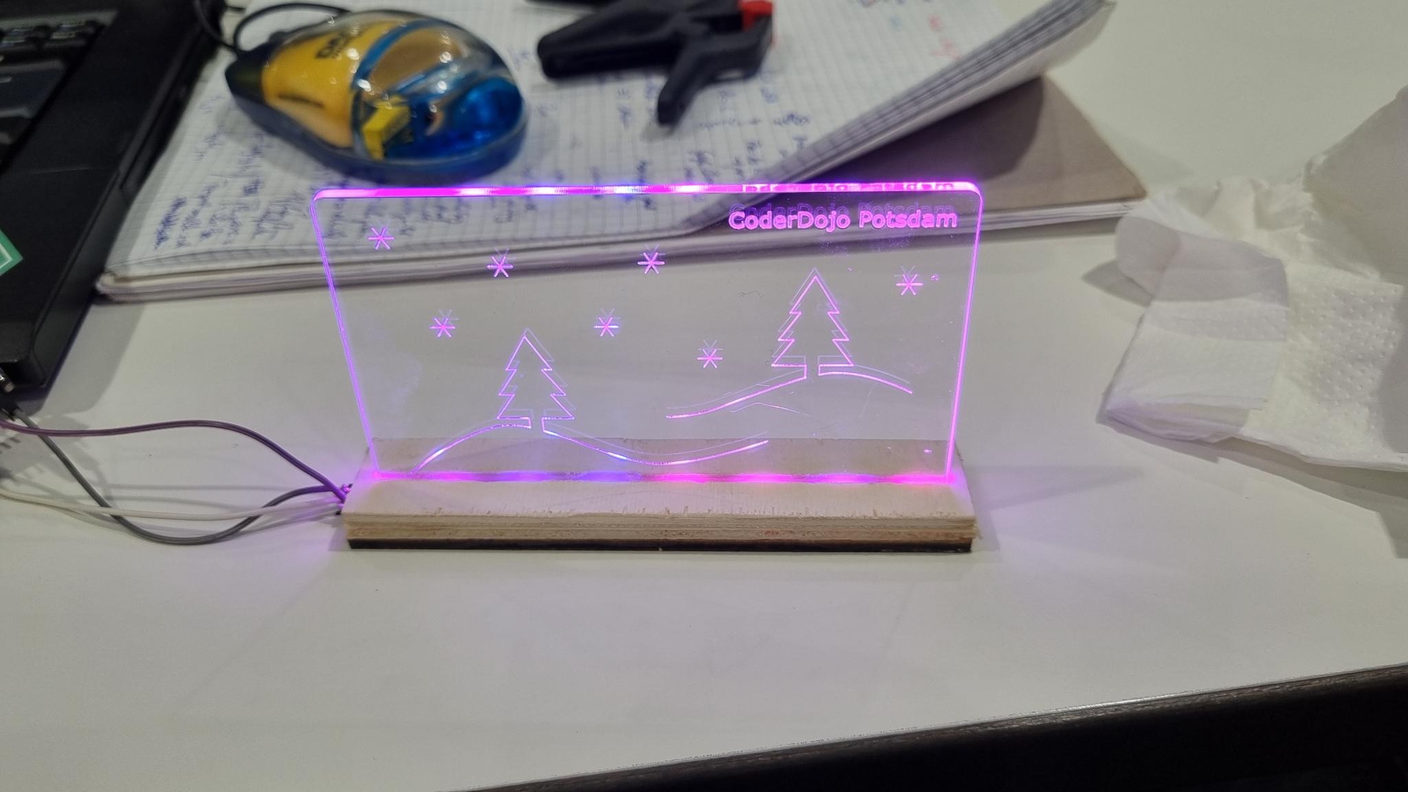 LED-Weihnachtsdekoration aus Acrylglas